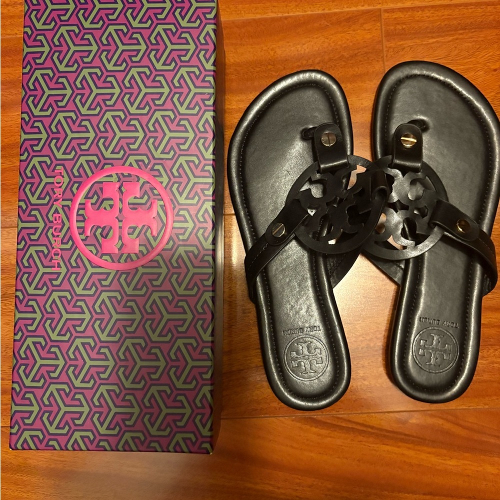 Tory Burch Black Leather Sandals